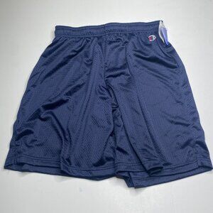 Champion, NWT, men's navy XL mesh athletic shorts with internal drawstring.